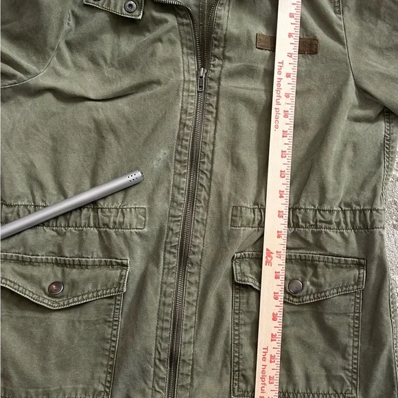 BP Army Utility Jacket Full Zip Long Sleeve Pockets  Cotton Olive Green Size M - Picture 9 of 10